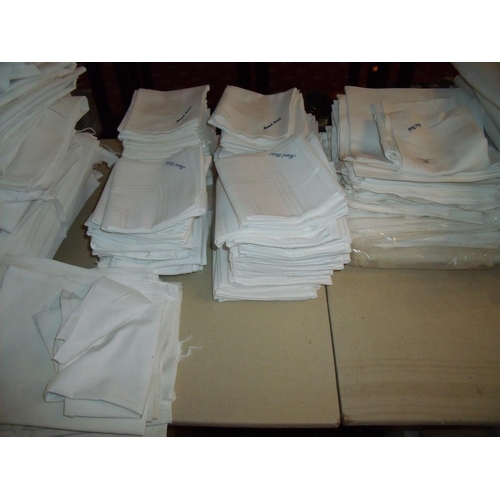 35 - Large selection of table linen including napkins etc including embroidered Mount Hotel examples