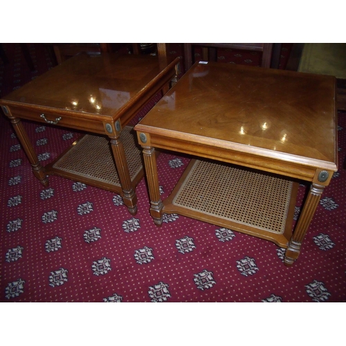 48 - Pair of single drawer side table with Berger base