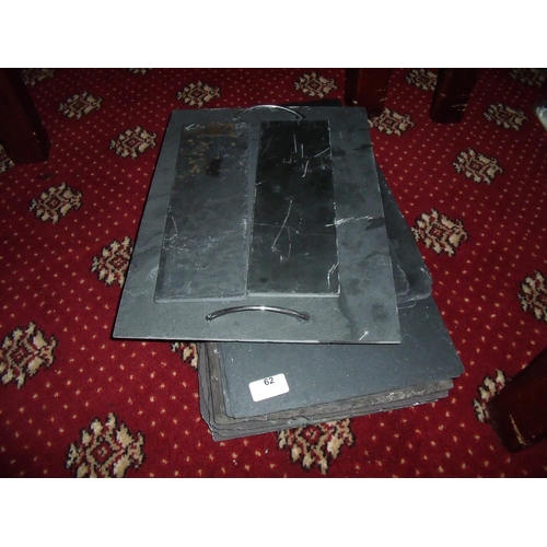 62 - Selection of various serving slates, trays etc