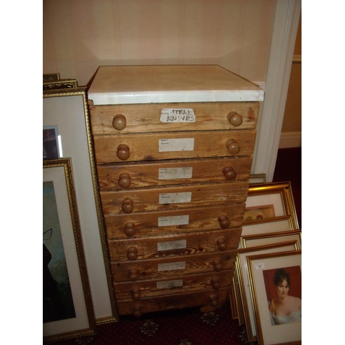 71 - Nine drawer cutlery chest