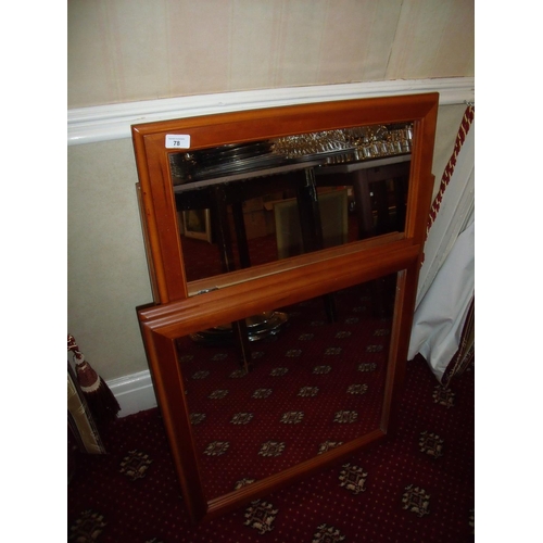 78 - Six light framed wall mirrors of various sizes