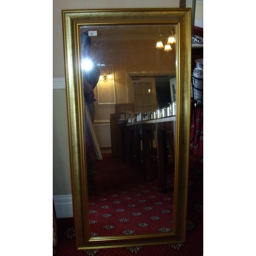 80 - Large rectangular git framed wall mirror (60cm x 122cm)