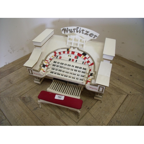 174 - Handmade wooden model of a 'Wurlitzer' organ with built in tape player