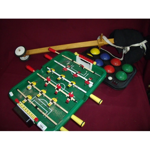 169 - Vintage hobby horse, Boule's set and table football (3)