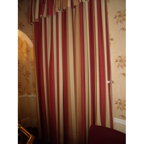 382 - Threes sets of quality lined curtains and pelmets, approx. 3m drop, from the bar area