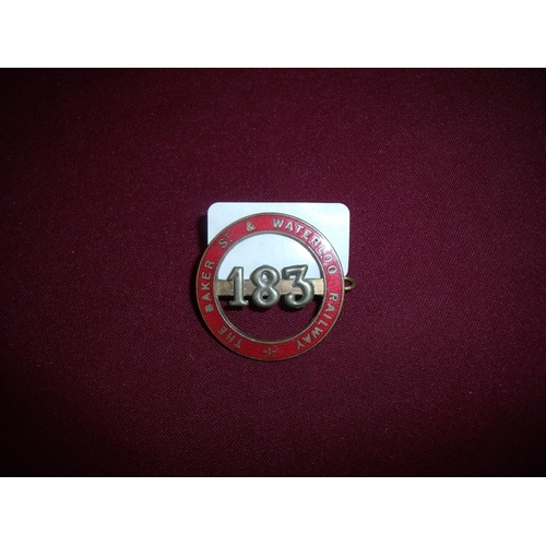 50 - Scarce `The Baker Street & Waterloo Railway' brass and enamel cap badge by J R. Gaunt & Son Ltd Birm... 