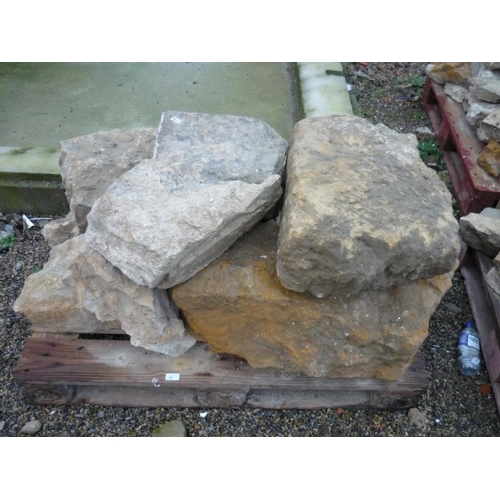 68 - Pallet containing a selection of large pieces of Yorkshire sandstone
