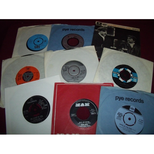 102 - Selection of 45 records including 'Little Drummer boy', album covers etc