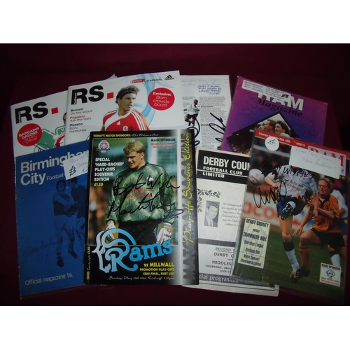 104 - A large collection of Derby County Football Club related programmes dating from 1968, nearly all sig... 