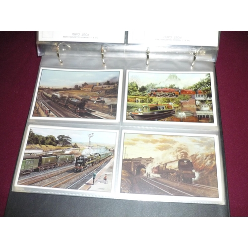 19 - Album of B.J. Freeman postcard railway related collectors cards