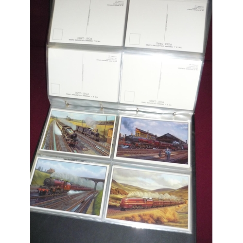 19 - Album of B.J. Freeman postcard railway related collectors cards