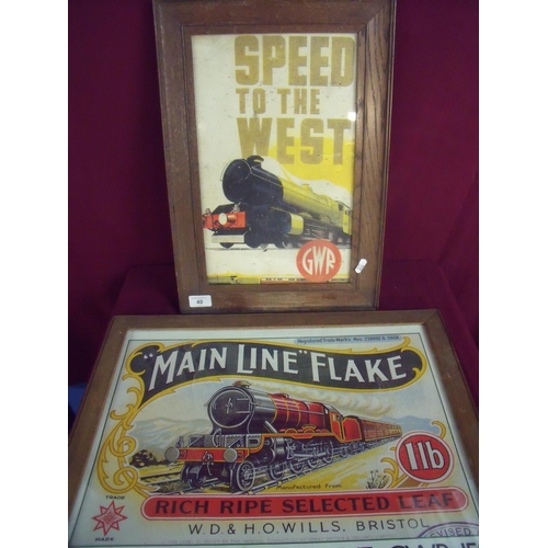 40 - Framed and mounted Mainline Flake Bristol Harbour Line reproduction advertising poster and a similar... 
