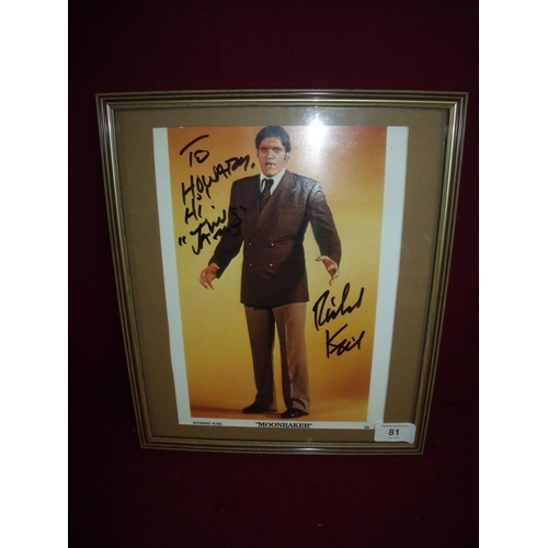 81 - Signed photo of  Richard Kiel 'Moonraker' (Jaws) photo