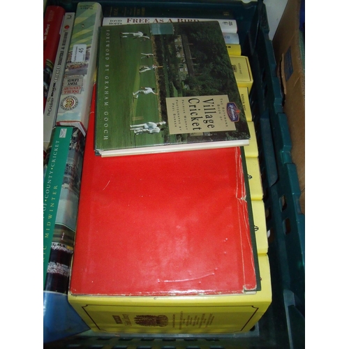 88 - Large selection of mostly hardback cricket related books in two boxes