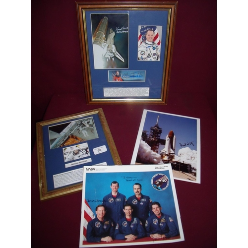 96 - A collection of signed memorabilia for various space shuttle missions including Nasa Crew of Space S... 