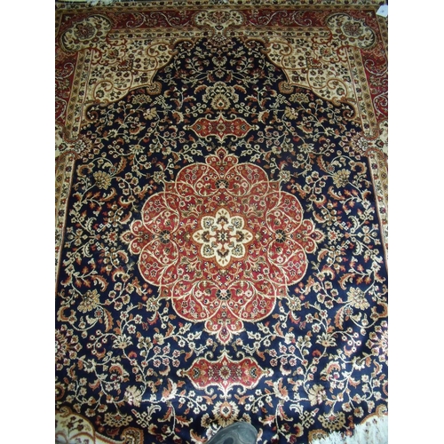 416 - Blue ground Keshan carpet (230cm x 160cm)