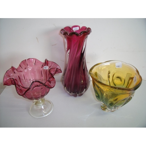 13 - Three studio glassware vases