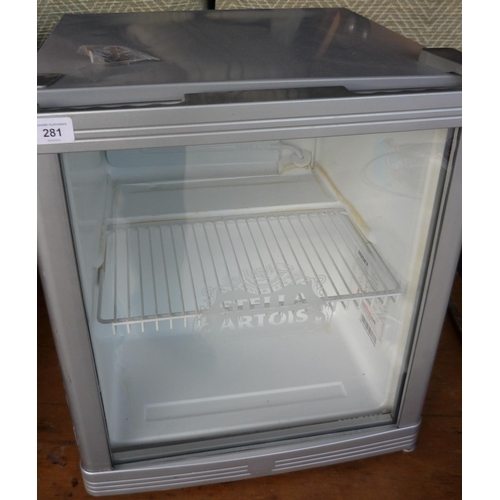 281 - Small counter top Stella Artois display fridge (44cm x 50cm x 46cm)