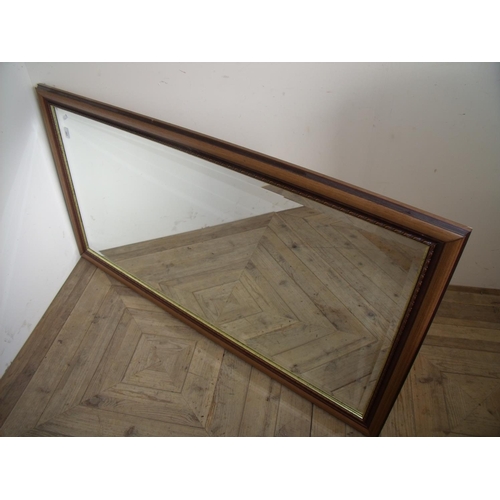 291 - Large rectangular bevelled edge wall mirror (133cm x 74cm)