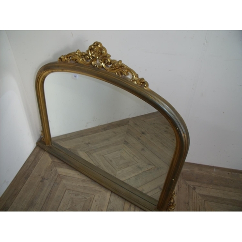 338 - Victorian style gilt framed over mantel mirror (width 120cm)