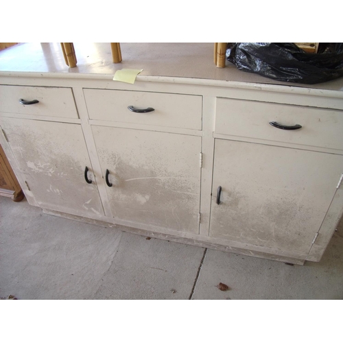 364 - Utilities type kitchen sideboard with three drawers above three cupboard doors (width 154cm)