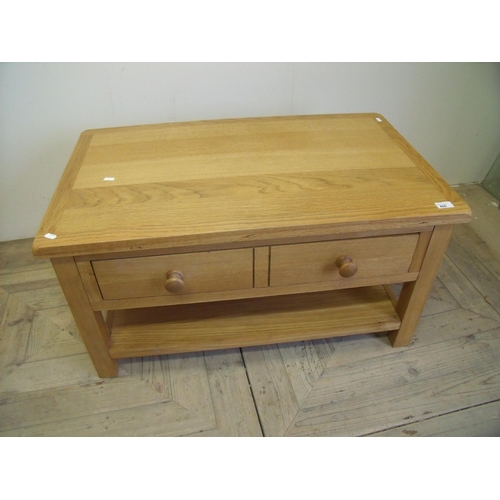 400 - Modern light oak low side cabinet with single drawer above under tier (90cm x 55cm x 47cm)