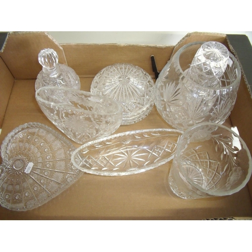 7 - Selection of quality cut glass including vases, dishes etc.