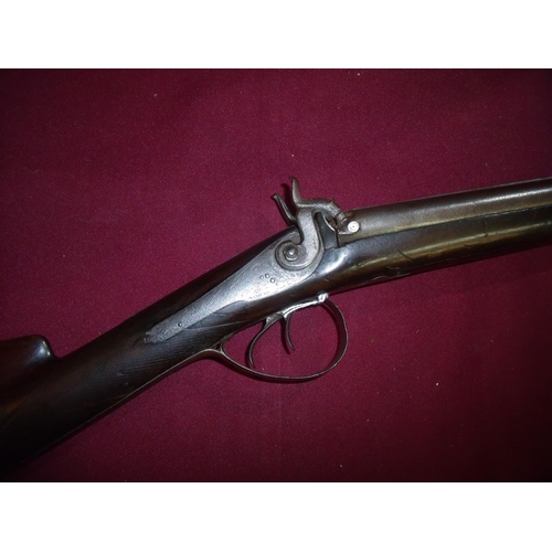 686 - Percussion cap double barrelled shotgun by Samuel Nock circa 1835, with 29 1/2 inch barrels, back ac... 