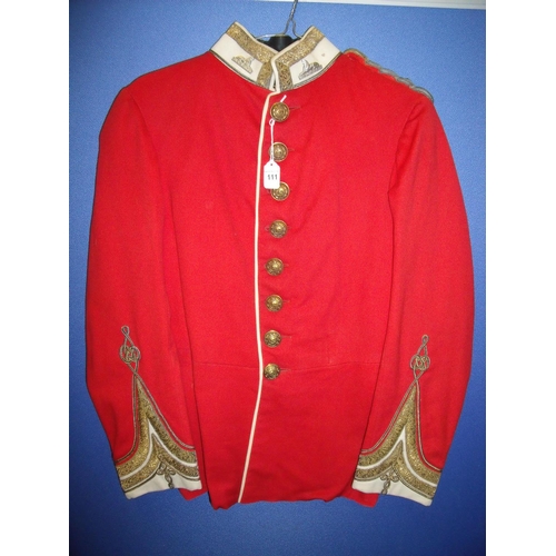 111 - Victorian Lincolnshire Regiment officers dress tunic with embroidered gilded cuffs with white facing... 