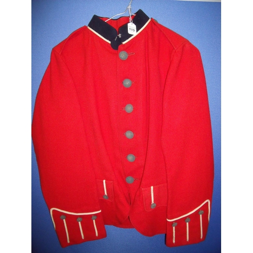 119 - Victorian bands type tunic with Queens Crown buttons, white piping detail and navy blue collar