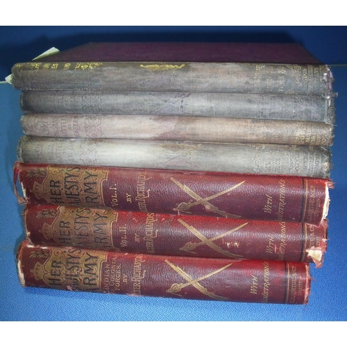 125 - England's Battles by Sea and Land in four volumes, also Her Majesties Army by Walter Richards with i... 