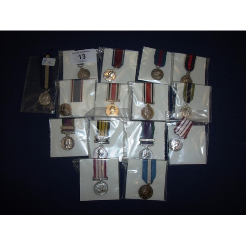 13 - Group of Coronation & Jubilee miniature medals, Police miniature Service Medals, Long Service Medals... 