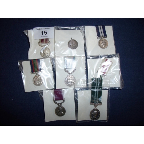 15 - Group of various miniature service medals including George V, George VI, ERII including India, GSM, ... 