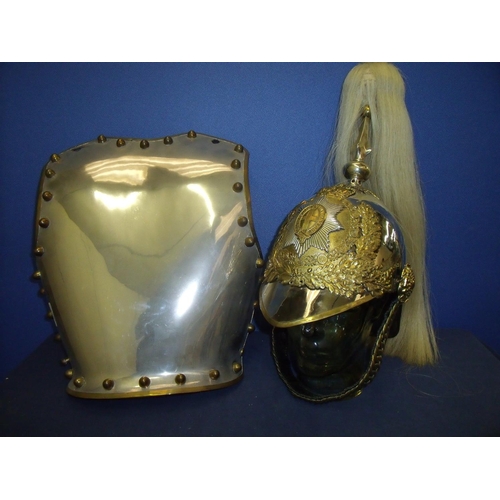 159 - ERII Lifeguards Troopers helmet with white horse hair plume complete with liner, chin strap and asso... 