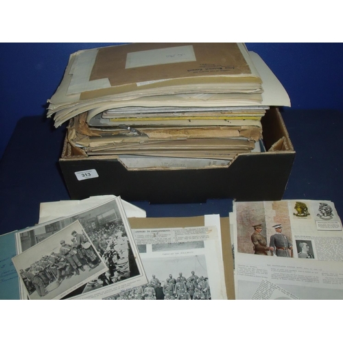 313 - Box containing an extremely large quantity of military research material including files on various ... 