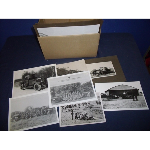 320 - Selection of circa WWI and later military photos and photographic prints of armoured vehicles includ... 