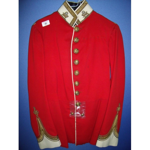 45 - Yorks & Lancaster Regiment officers tunic with associated collar dogs (lacking epaulettes), with int... 
