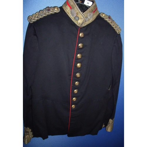 49 - Victorian Lieutenant Colonel Artillery officers tunic with braid work epaulettes and collar dogs