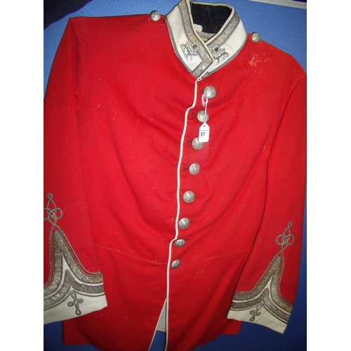 57 - Victorian York & Lancaster Regiment tunic with white metal collar dogs and Queens Crown buttons