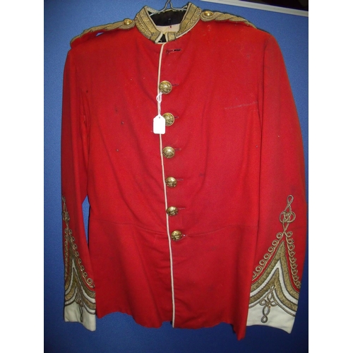 58 - Victorian 47th (Lancashire Regiment) officers scarlet tunic with gilt Tarifa Queens Crown buttons, w... 