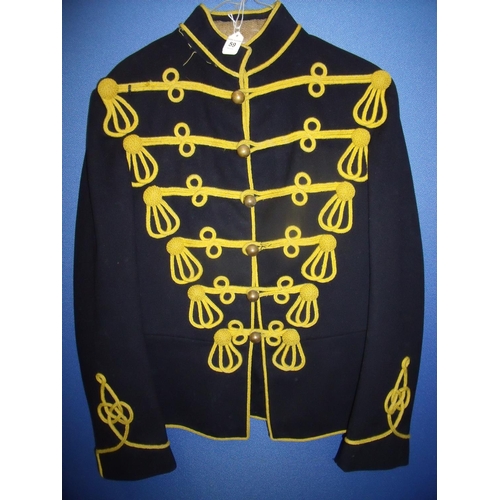 59 - Pre 1914 Yeomanry Hussars tunic with yellow piped facings with a set of pre 1914 dress trousers with... 