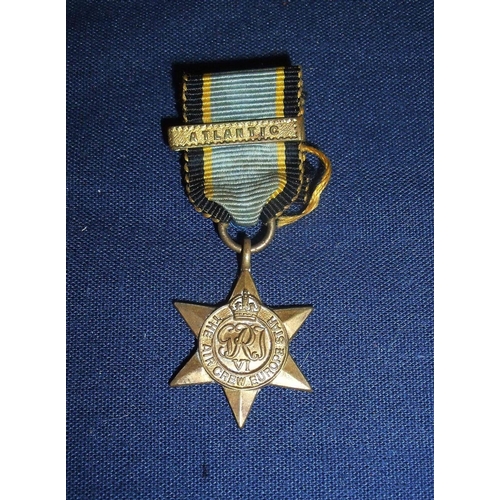 6 - WWII miniature medal Air Crew Europe Star with Atlantic clasp