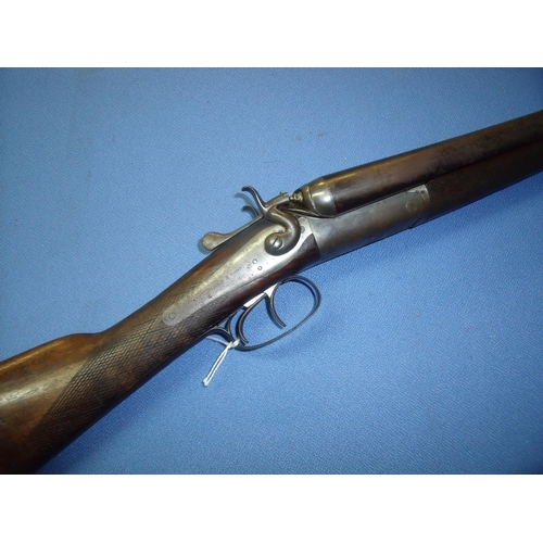 783 - Cased Thomas Bland & Son 12 bore side by side hammer gun with 30 inch barrels and 15 inch straight t... 