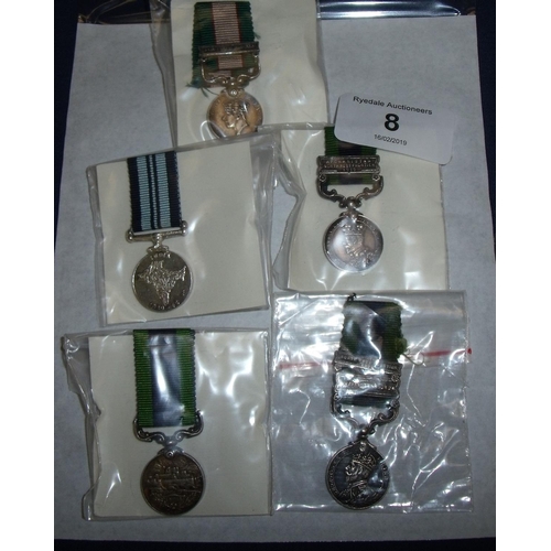 8 - Group of various miniature medals including George V India GSM, another George V GSM with Northwest ... 