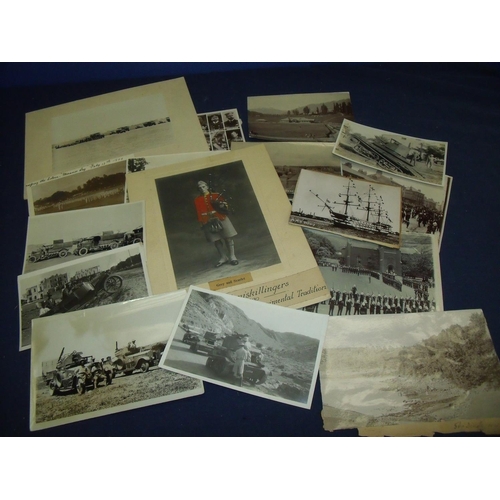 84 - Military historian/researchers folder of various achieve photos and ephemera, mostly original, circa... 
