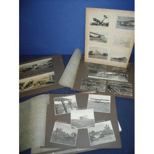 90 - Collection of early military aircraft photographs and photographic prints including part album depic... 