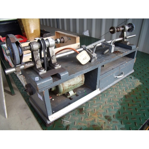 2 - Small electric woodworking lathe