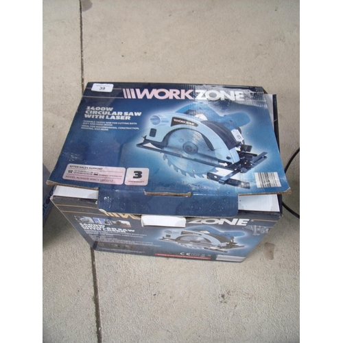 39 - Boxed Workzone circular saw with laser