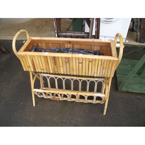 55 - Bamboo planter with built-in magazine rack
