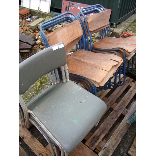 77 - Group of various stacking chairs